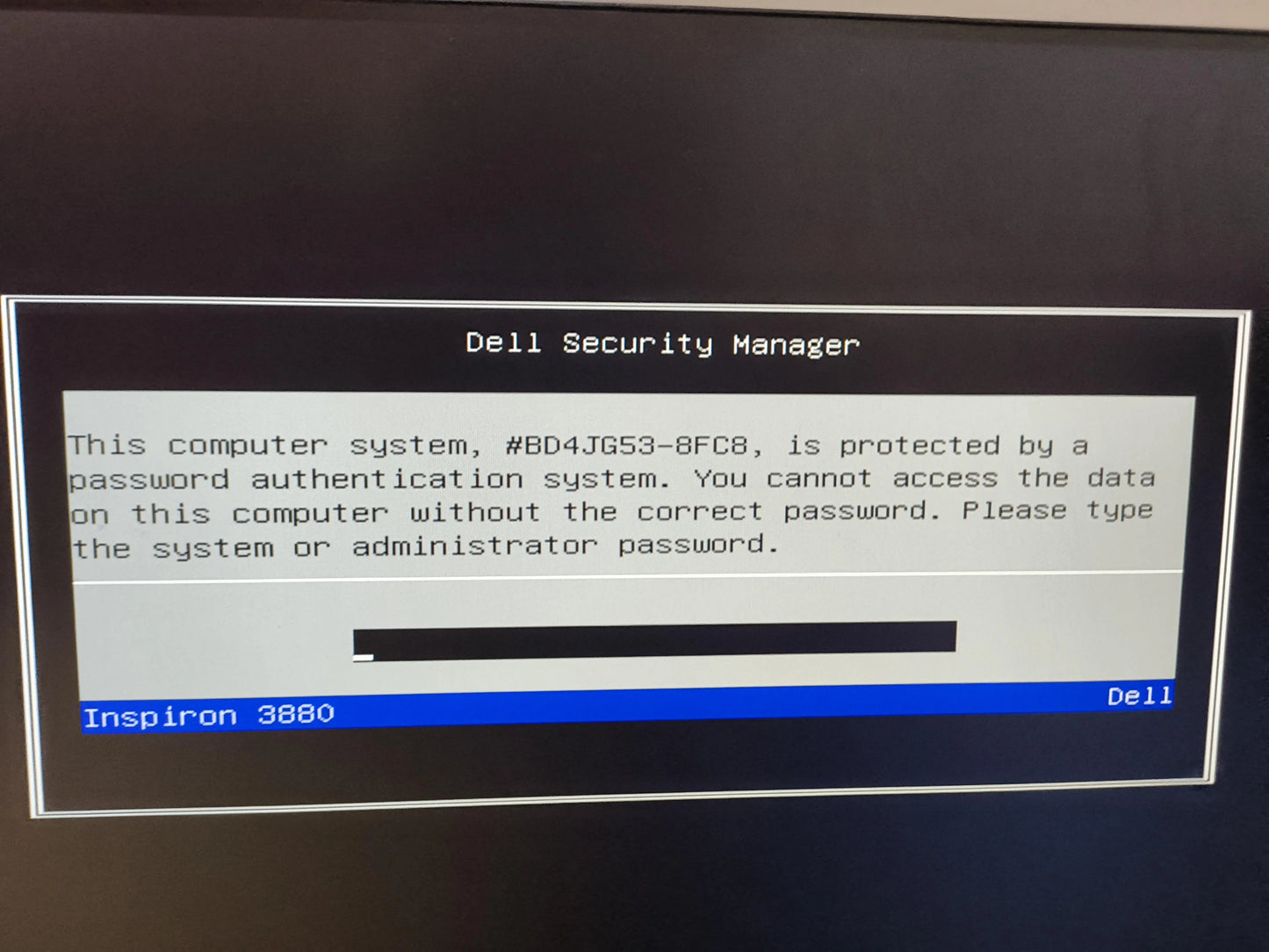 Desbloqueio de BIOS Dell Sufixos 8FC8, 595B, D35B, 2A7B, 1D3B, 1F66, 6FF1, 1F5A, BF97, E7A8