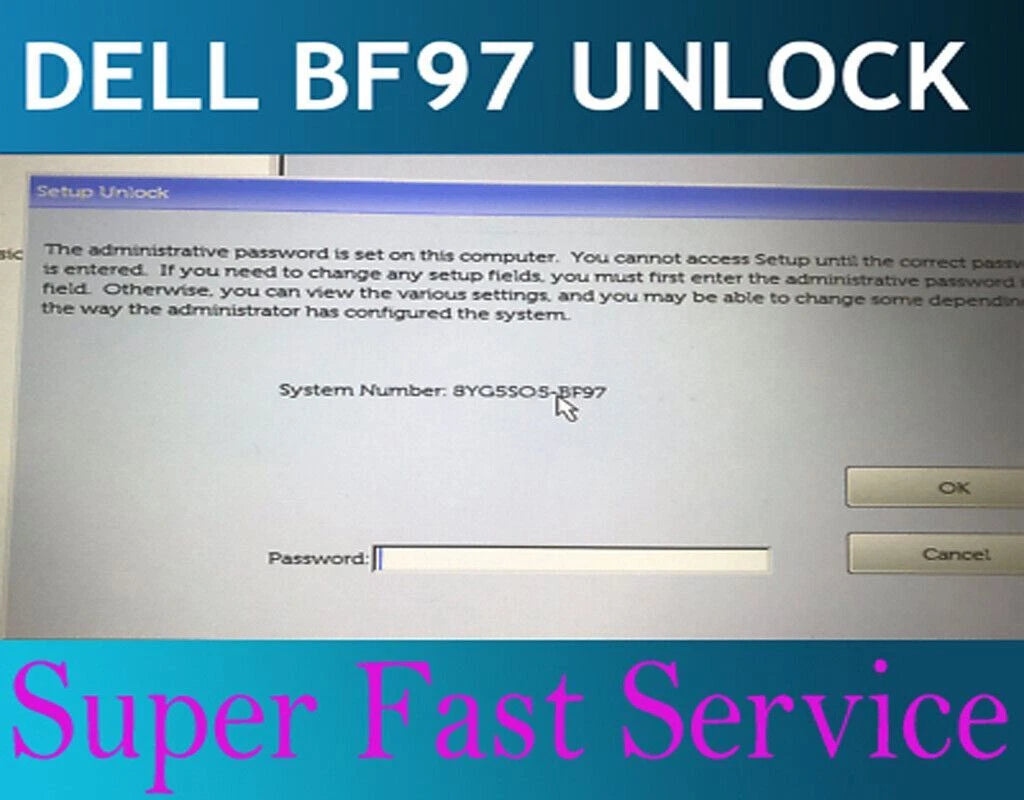 Desbloqueio de BIOS Dell Sufixos 8FC8, 595B, D35B, 2A7B, 1D3B, 1F66, 6FF1, 1F5A, BF97, E7A8